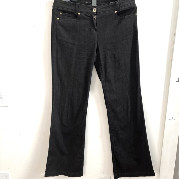 Theory Yasmina lightweight stretchy dark grey bootcut denim jeans 12 - Picture 1 of 9